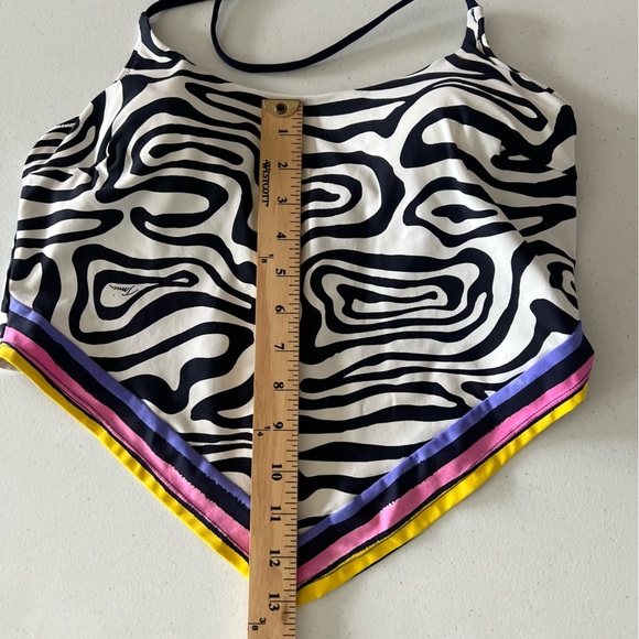 Trina Turk Zebra Handkerchief Tankini & Reversible Shirred Hipster Bottom Sz 6** - Picture 11 of 16